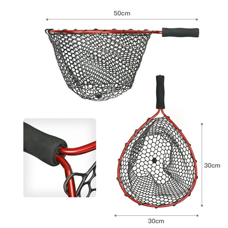 Fishing Landing Net No Folding Dip , Red, Size: Depth 30cm