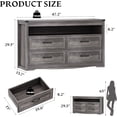 thumbnail image 2 of FANRAL 4 Drawers Dresser & Open Shelf for Bedroom,Modern Wooden Chest of Drawers with LED Light,Storage Organizer Dresser for Closet,Wood Dresser, 2 of 7