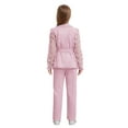 thumbnail image 2 of TTAO Girl's Dressy Suit Set Formal Wear for Wedding Party Button Blazer Jacket with Elastic Pants 2 Piece Outfits Pink 7-8, 2 of 5