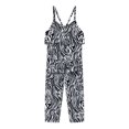 thumbnail image 2 of Odeerbi Toddler Floral Romper Kids Girls Summer Fashion 2025 Casual Printing Sleeveless Strap Jumpsuit Black, 2 of 4