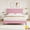 Pink, variant on Upholstered Platform Bed Frame with Adjustable Headboard, Diamond Pattern, Strong Wood Slats, Noise-Free, No Box Spring Needed, Easy Assembly, Twin, Beige