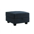 thumbnail image 1 of HONBAY Module d'Ottoman Carré en Velours pour Sofa Sectionnel Modulaire, Repose-Pieds avec Rangement, Bleu Marine, 1 of 4