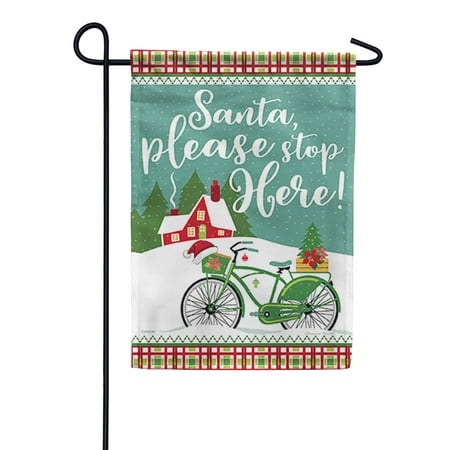 Carson Garden Flag - Holiday Bike  12.5 x 18 inch Double Sided Outdoor Yard Decorative Flag