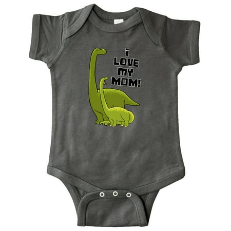 

Inktastic I Love my Mom with Baby and Mommy Brontosaurus Gift Baby Boy or Baby Girl Bodysuit