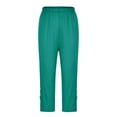thumbnail image 6 of QATAINLAV Women's Knee Length Yoga Pants Casual Hollow Out Capri Pants High Waist Tummy Control Cropped Leggings Milk Silk Workout Capris Mint Green S, 6 of 8