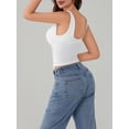 thumbnail image 4 of Argulvti Women's Summer Simple Tank Tops Sleeveless Solid Color Skinny Ruched Camisole Tops, 4 of 7