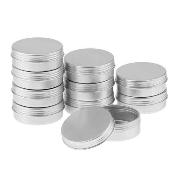 Set of 10 15 / 25ml Jars, Empty Jars, Screw Jars Made of Aluminum with Screw Lids, Aluminum Jars, Containers for Cosmetics, Tea And , 25ml