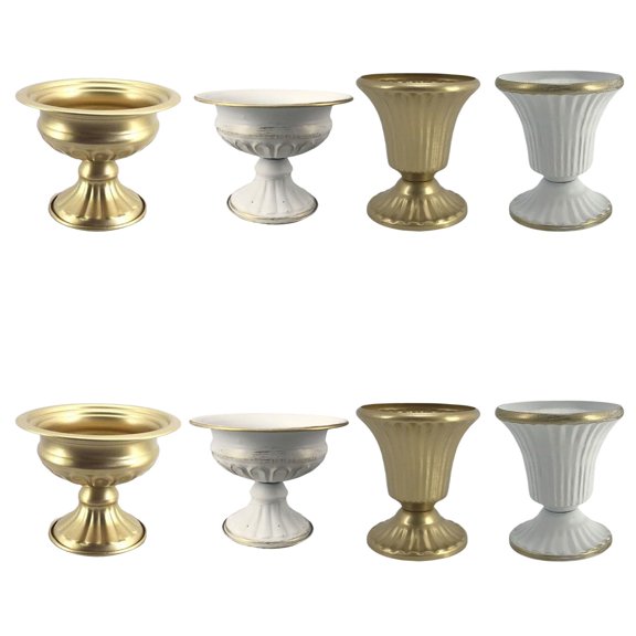 kowaku 8Pieces Wrought Iron Vase European Style Dried Flower Holder Gold Ornaments Decorative Vases Table Centerpiece Wedding Decoration