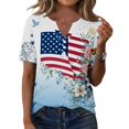 thumbnail image 4 of MEICHEN Womens Tops Summer Graphic Tees Short Sleeve Patriotic Blouse Usa 250th Anniversary T Shirt V Neck Shirt, 4 of 6