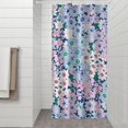 thumbnail image 2 of Blue and Pink Pioneer Flower Pattern Shower Curtain 36"x72" ,Bathroom Decorative Shower Curtains Set with 12 Hooks,Modern Waterproof Washable Shower Curtain, 2 of 6