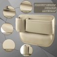 thumbnail image 6 of Car Leather Cup Holder Gap Bag, seat Gap Storage Box, with Water Cup Holder Gap Storage Box, Adjustable car seat Storage Box, can Store Glasses, Phone, Keys, Cards (Brown A) (Passenger Side White), 6 of 14