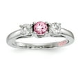thumbnail image 4 of Sterling Silver Survivor Clear & Pink Swarovski Topaz Pamela Ring Size 7, 4 of 5