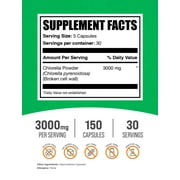 BulkSupplements Chlorella Capsules - Vegan, 3000mg per Serving (150 Capsules - 30 Servings)