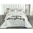thumbnail image 2 of Ambesonne Noel Quilted Coverlet 3 Pcs, Modern Words, Queen Size, Multicolor, 2 of 4