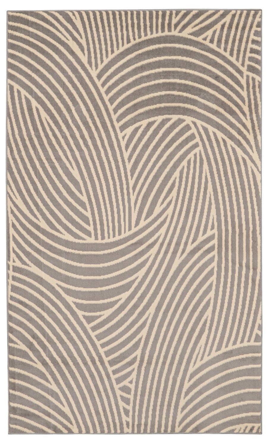 Tapis Capri Binya gris clair & os de 6 pi 5 po x 9 pi 3 po