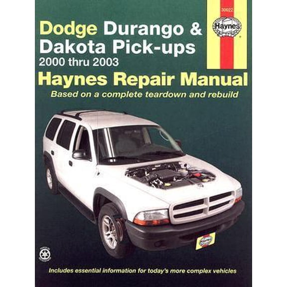 Pre-Owned Dodge Durango & Dakota Pick-ups Automotive REpair Manual: 2000 Thru 2003 (Paperback) 156392532X 9781563925320