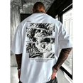 thumbnail image 4 of Men's David Statue Spliced Graphic T-Shirt Cotton White Short Sleeve Crewneck Oversized, 4 of 10