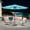 Blue and Beige, variant on Autlaycil 6 pcs Patio Furniture Set, 10ft Solar Patio Umbrella and Base, Wicker Rattan Rocker Loveseat, Swivel Rocking Chairs, Coffee Table - Beige