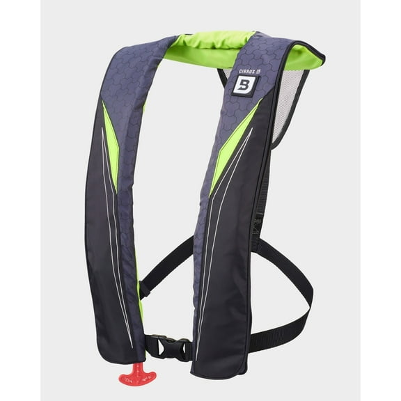Bluestorm Gear Cirrus26 Inflatable PFD Life Jackets (Hi-Vis Green) for Adults | US Coast Guard Approved Automatic Life Vest with Manual Override Convertibility