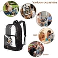 thumbnail image 4 of Xoenoiee Astronaut Planet Guitar Print Clear Backpack for Boys, Clear Bookbag for Stadium Events, Lightweight 17 Inch Transparent Shcool Bag with Adjustable Straps for Concert Sporting Festival, 4 of 7