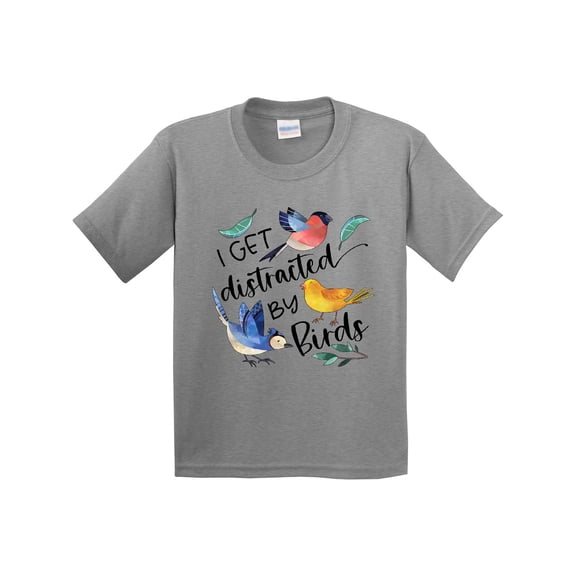 Inktastic I Get Distracted by Birds Youth T-Shirt