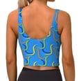 thumbnail image 3 of Xecao Colorful Snake for Sports Bra with Removable Pads, Crop Tank Top Design, Women's Longline Sports Bra - Non-Wired - XX-Large, 3 of 9