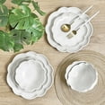 thumbnail image 2 of Sango Bethany 12-Piece White Stoneware Dinnerware Set with Scalloped Design, 2 of 9