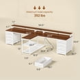 thumbnail image 6 of 94.5" Two Person Desk with 8 Drawers and Storage Shelves, Long Computer Desk with LED Lights for Home Office, 6 of 7