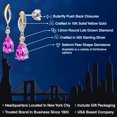 thumbnail image 2 of Gem Stone King 925 Silver and 10K Yellow Gold Pink Created Sapphire and White Lab Grown Diamond Earrings for Women | 3.22 Cttw | Gemstone September Birthstone | Pear Shape 9X6MM, 2 of 6