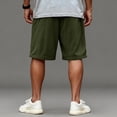 thumbnail image 3 of Zimjoy Men's Corduroy Shorts Loose Elastic Drawstring Bermuda Soft Knee Length Summer Shorts with Large Pockets, Army Green L, 3 of 5