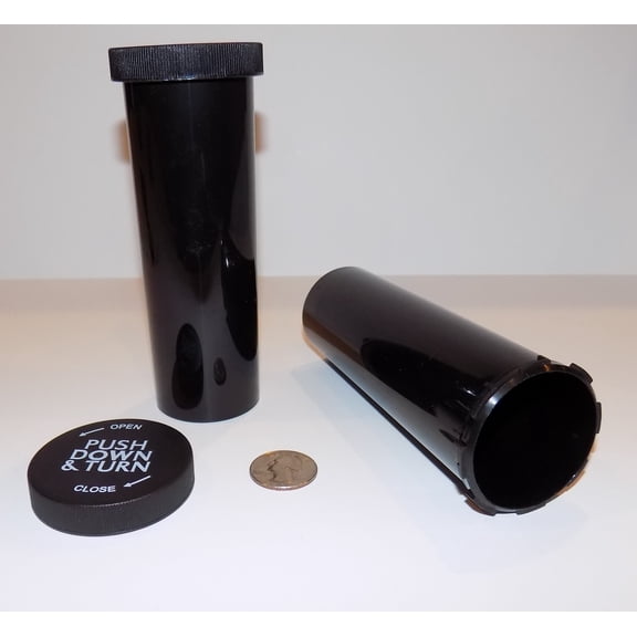 60 Dram Black Medicine Vial 25 Pack