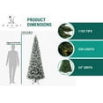 thumbnail image 3 of Naomi Home 7.5ft Slim Snow Flocked Christmas Tree with Lights, Realistic Frosted Skinny Pencil Christmas Tree Prelit with 1102 Branch Tips, 350 Warm Lights and Metal Stand, Aritificial Christmas Tree, 3 of 8
