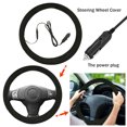 thumbnail image 5 of Heated Steering Wheel Cover, Quickly Heating Steering Wheel Warmer with Thermostat, Non-Sliping Grip for Winter Driving in Cars, Trucks and SUVs (Gray 15in), 5 of 6