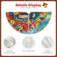 thumbnail image 3 of Xecao Floral Truck Welcome Pattern Christmas Tree Skirt Round Xmas Tree Mat Base Cover for Holiday Home Decorations-30", 3 of 6