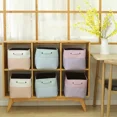 thumbnail image 4 of 3-Pack Large Storage Basket Set  Trunk Organizer  Clothes Toys Bin  15 x 10 x 10 Inches  Big Rectangular Canvas Fabric Collapsible, 4 of 7