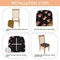 thumbnail image 4 of Red Mushroom Cartoon Black Pattern Seat Covers for Dining Room Chairs Set Of 4,Stretch Printed Washable Chair Seat Cover with Elastic Ties and Button,Removable Waterproof Couch Cushion Covers, 4 of 6
