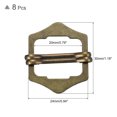 thumbnail image 2 of 8Pack Metal Adjuster Slide Buckles, 20mm Webbing Strap Roller Pin Clip (Bronze), 2 of 6