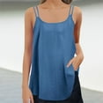 thumbnail image 2 of Weikingp Backless Tops For Women Womens Tank Tops Dressy Casual Built In Bra Tank Tops For Women Womens Tops Casual Women'S Tank Tops Blue S, 2 of 5
