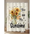 thumbnail image 4 of Shower Curtain Sunflower Vase Shower Curtains for Bathroom, Waterproof Polyester Shower Curtain Set with Hooks, Extra Long 72" x 78" My Sunshine Bee Vintage, 4 of 6