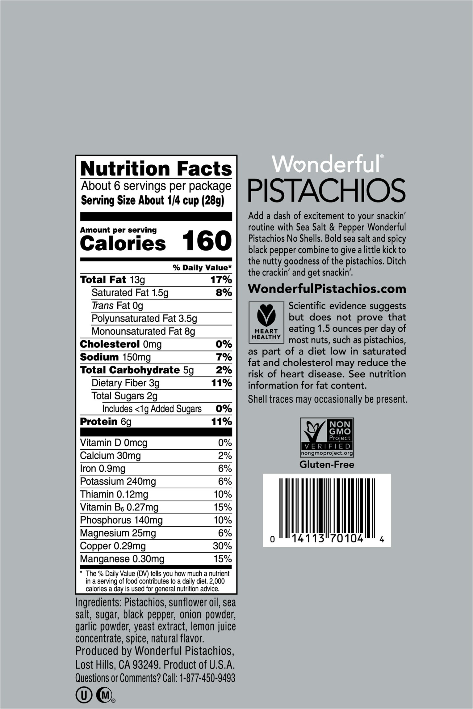 Wonderful Pistachios Pistachios Salt N Pepper (Pack of 10)