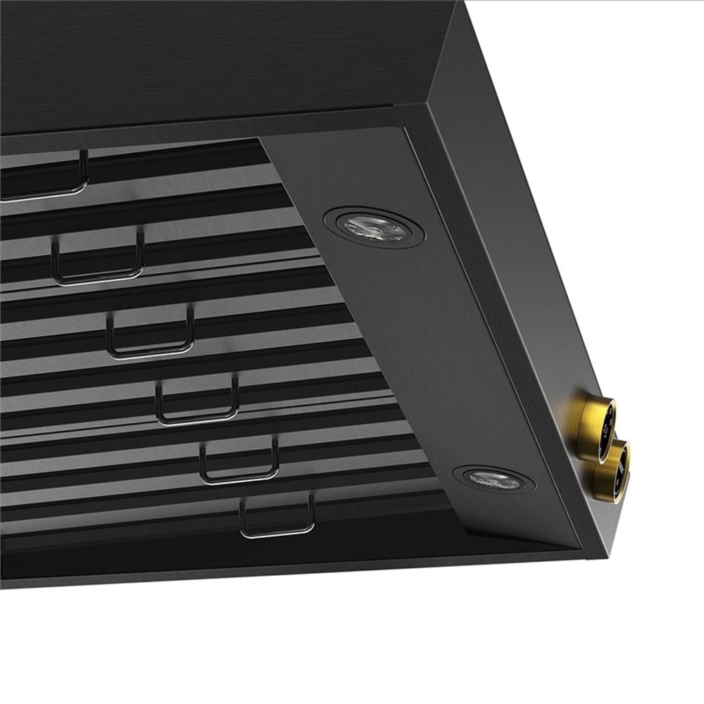 Pemberly Row Dual Fuel Range Natural Gas in Titanium Steel Wall Mount Range Hood