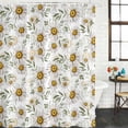 thumbnail image 2 of White Daisies Bathroom Shower Curtains with 12 Hooks Polyester Waterproof Shower Curtain for Stalls and Bathtubs Pastoral Farmhouse Botanical Flowers Leaf Decorative Bathroom Curtain 72x96 Inches, 2 of 9