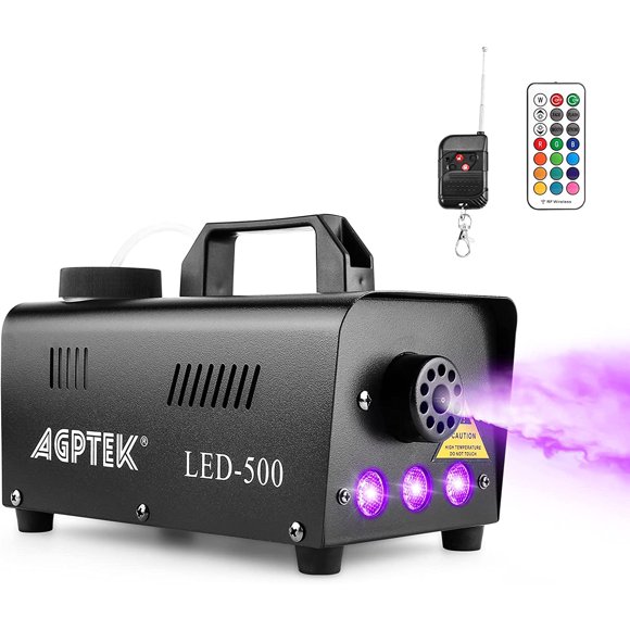 Fog Machine, Automatic Spray Smoke Machine with Colorful LED Light Effect, Remotes with Preheating Light Indicator for Party Halloweeen Christmas