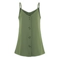 thumbnail image 6 of Summer Saving Clearance 2024! POTETI Plus Size Women Tops Army Green Tops Solid Buttons V-Neck Sexy Vest Sling Camisole Sleeveless T-Shirt, 6 of 7