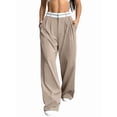 thumbnail image 2 of Spring and Autumn Women'S Wide-Leg Pants High Waist Business Casual Work Pants Khaki L, 2 of 9
