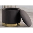 thumbnail image 2 of Jacobson Tufted Velvet Gray Accent Ottoman, 2 of 2