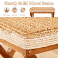 thumbnail image 5 of Tcbosik Hand Weaving Seagrass Foot Stool, 16.5 inch Rectangle Footrest with Wood Legs for Small Space, Living Room, Bedroom, Easy Assembly, Natural+White, 5 of 6