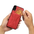 thumbnail image 3 of TOP SHE Case for Samsung Galaxy A30, Galaxy A30 Phone Case (6.4 Inch) - Synthetic Leather Protective Case with Card Slot / Kickstand, Slim Fit Lightweight Simple Fashion Cover (Red), 3 of 6