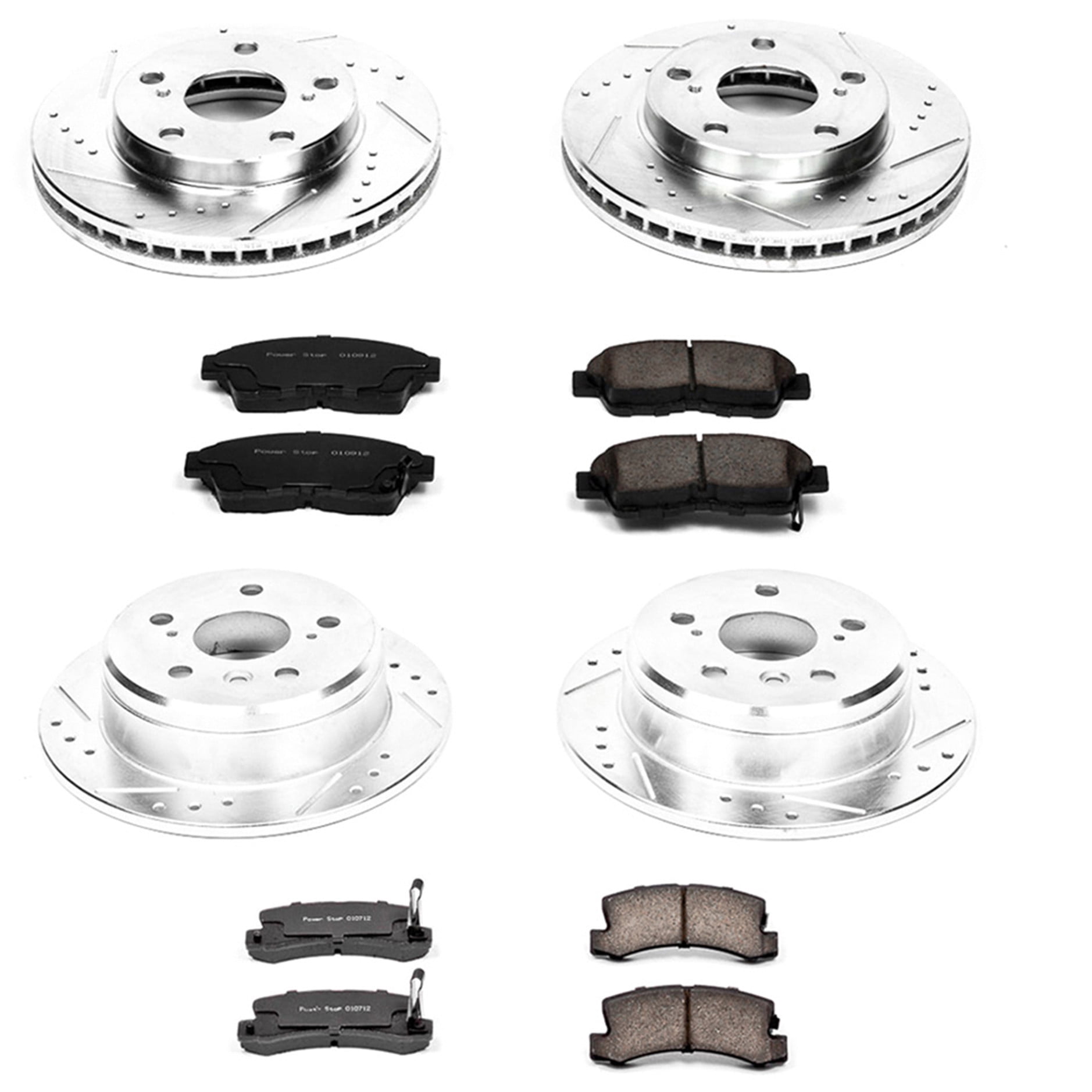 PowerStop Front and Rear Z23 Evolution Sport Carbon-Fiber Ceramic Brake Pad and Drilled & Slotted Rotor Kit Fits: TOYOTA Select Models K1053