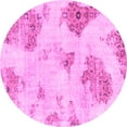 thumbnail image 1 of Ahgly Company Indoor Round Abstract Pink Modern Area Rugs, 7' Round, 1 of 4